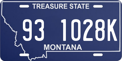 MT license plate 931028K
