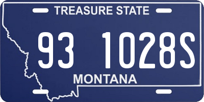 MT license plate 931028S