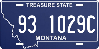 MT license plate 931029C