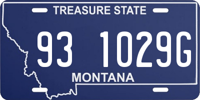 MT license plate 931029G