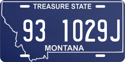 MT license plate 931029J
