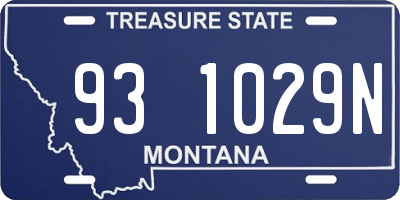 MT license plate 931029N