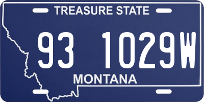 MT license plate 931029W