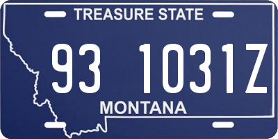 MT license plate 931031Z