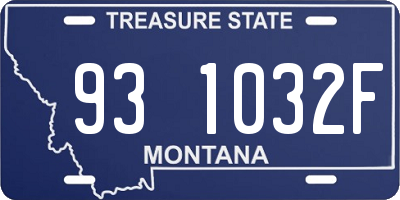 MT license plate 931032F