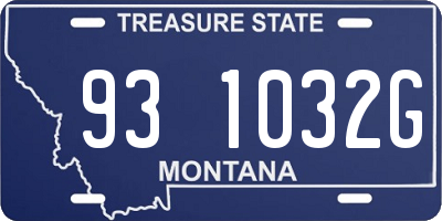 MT license plate 931032G
