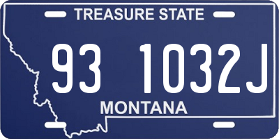 MT license plate 931032J
