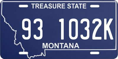 MT license plate 931032K