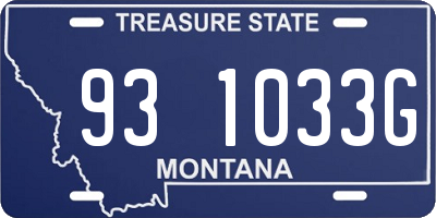 MT license plate 931033G