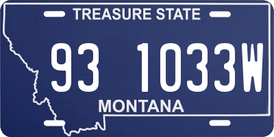 MT license plate 931033W