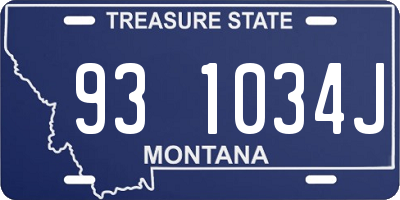 MT license plate 931034J