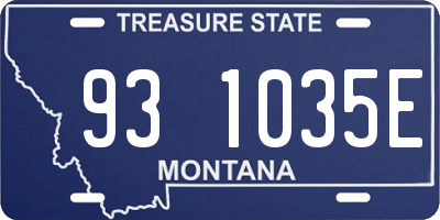 MT license plate 931035E