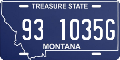 MT license plate 931035G