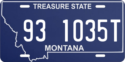 MT license plate 931035T