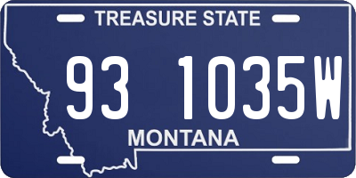 MT license plate 931035W