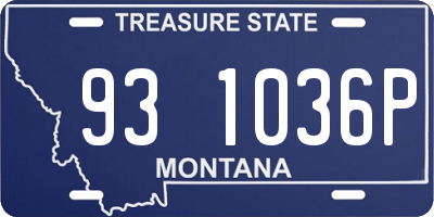 MT license plate 931036P