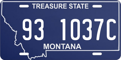 MT license plate 931037C
