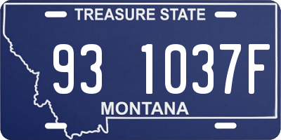 MT license plate 931037F