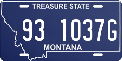 MT license plate 931037G