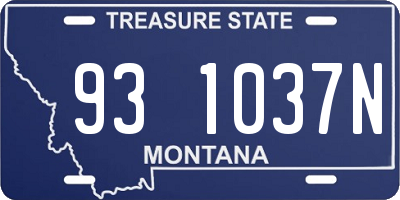 MT license plate 931037N