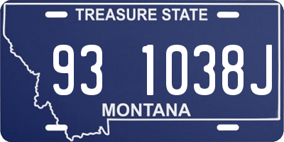 MT license plate 931038J