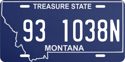 MT license plate 931038N