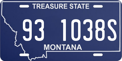 MT license plate 931038S