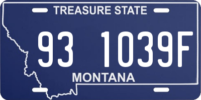 MT license plate 931039F