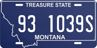 MT license plate 931039S