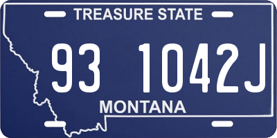 MT license plate 931042J