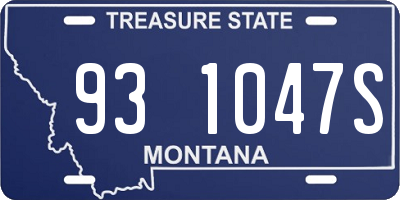 MT license plate 931047S