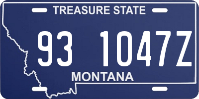 MT license plate 931047Z
