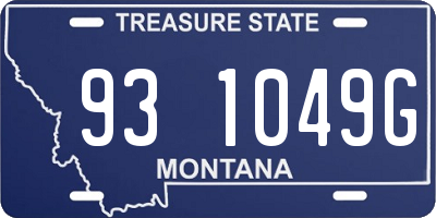 MT license plate 931049G