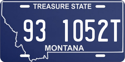 MT license plate 931052T