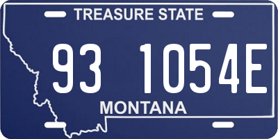 MT license plate 931054E