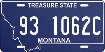 MT license plate 931062C