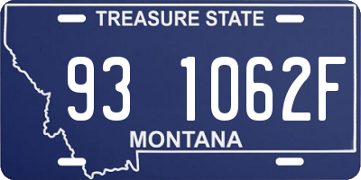 MT license plate 931062F