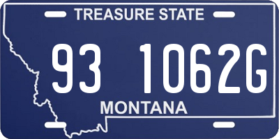 MT license plate 931062G