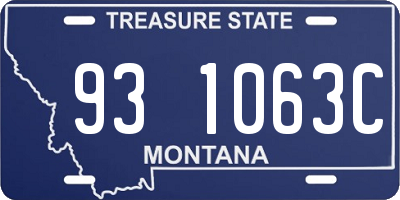 MT license plate 931063C