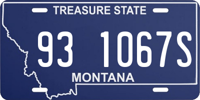 MT license plate 931067S