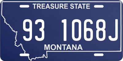 MT license plate 931068J