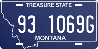 MT license plate 931069G