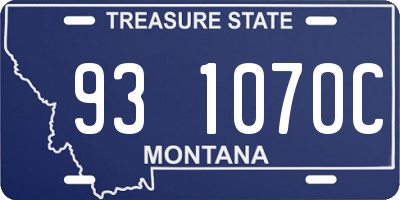 MT license plate 931070C