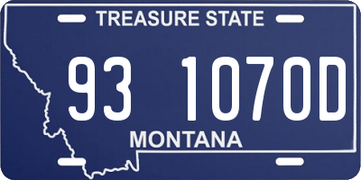 MT license plate 931070D