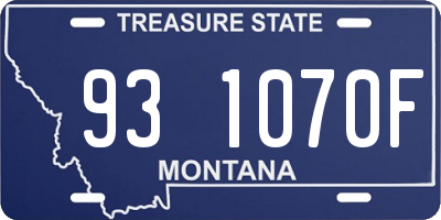 MT license plate 931070F