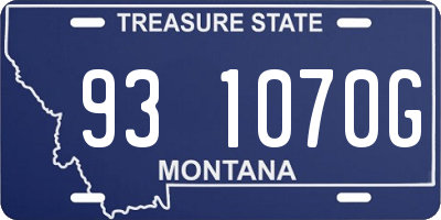 MT license plate 931070G