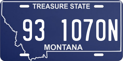 MT license plate 931070N