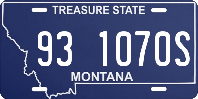 MT license plate 931070S