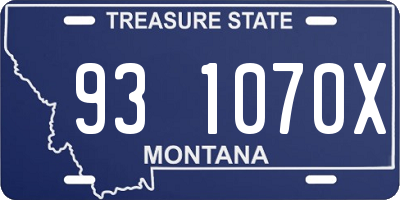 MT license plate 931070X