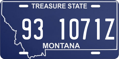 MT license plate 931071Z